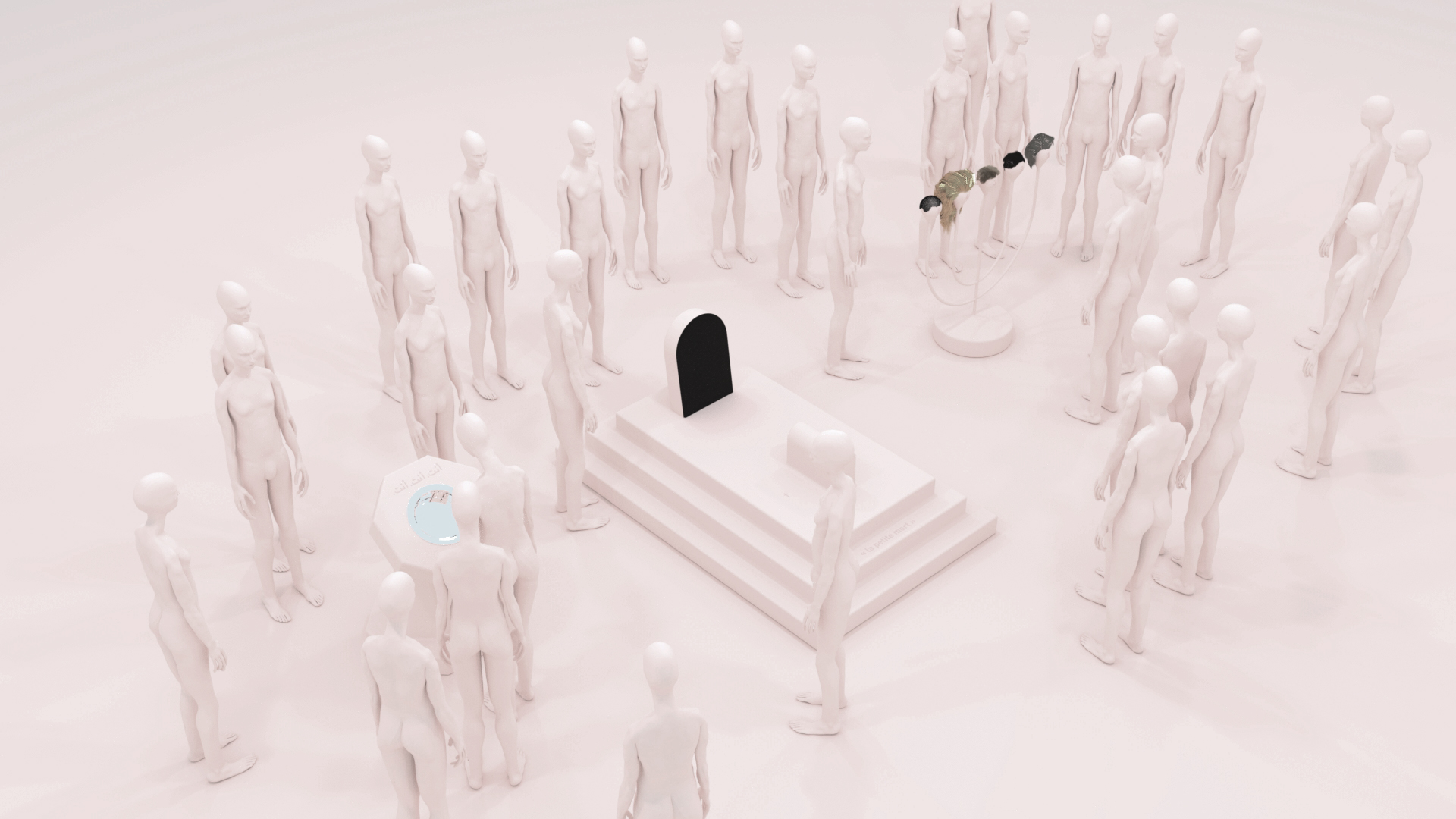 Interzone: Top view of immersive VR environment visualizing an imagined future space