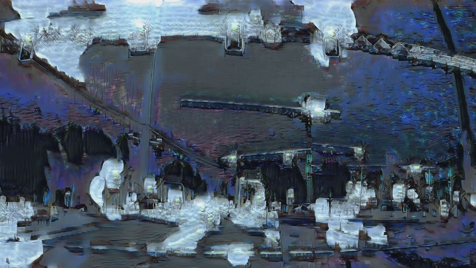 Speculative AI-generated view of an urban street without cars, Post Motor City S