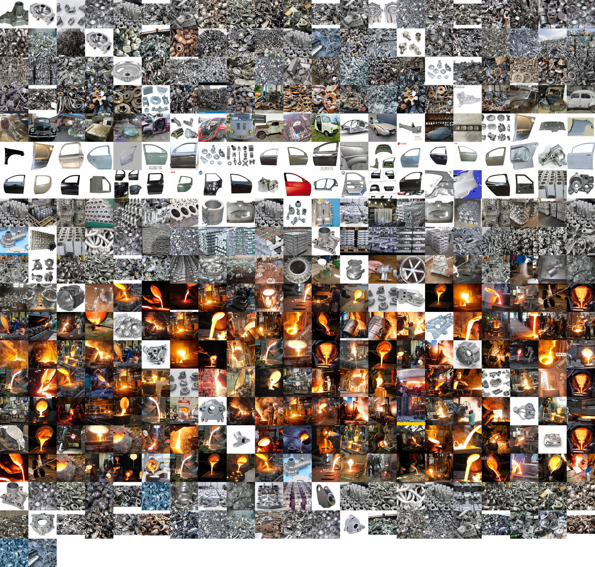 Aluminium debris collected from automotive industry contexts in Stuttgart, Post Motor City S