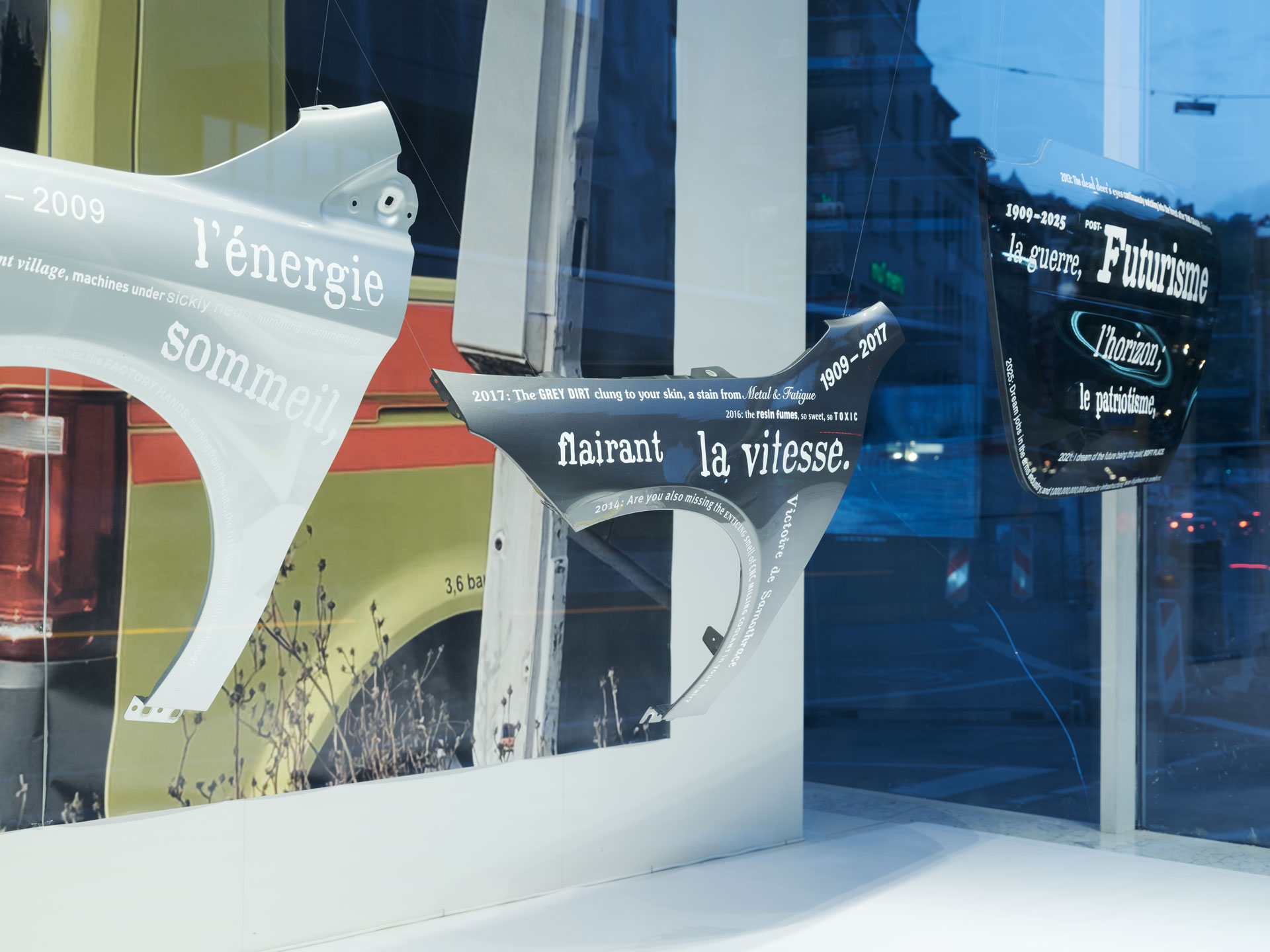 Spatial installation view of Post Motor City S at Galeria, 2025