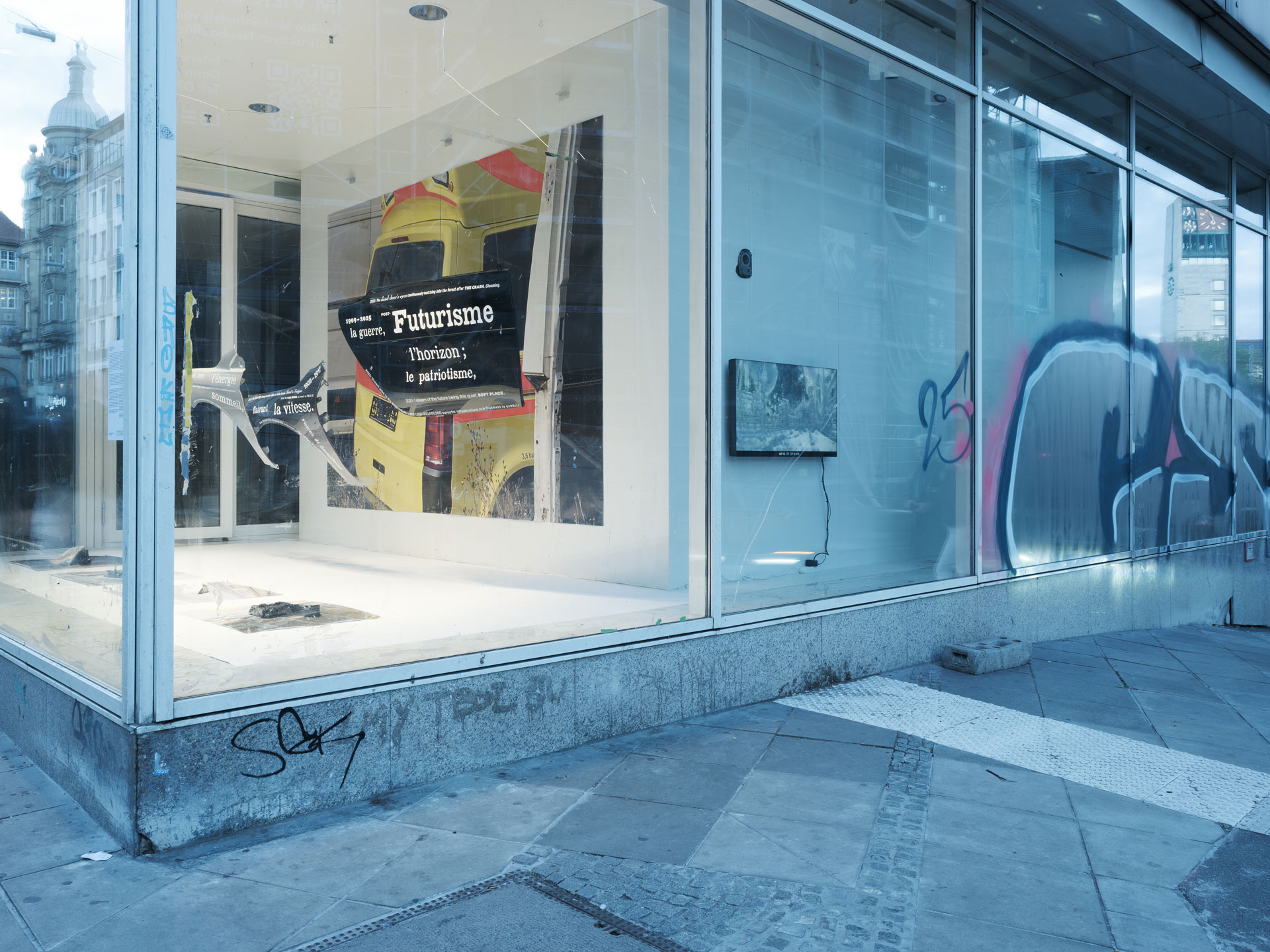 Spatial installation view of Post Motor City S at Galeria, 2025